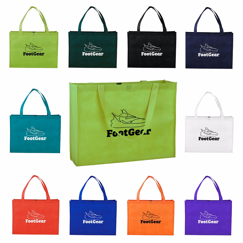 Non-woven Tote Bag With Hook And Loop Closure