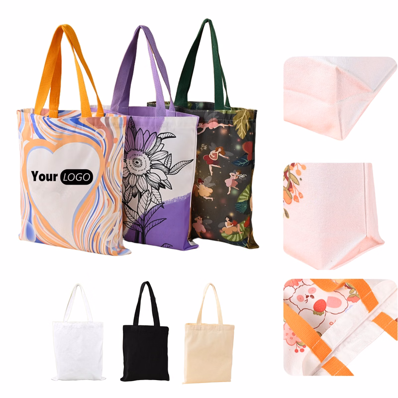Reusable Full-Color Canvas Grocery Tote Bags MOQ 30