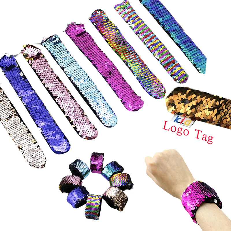 Reversible Mermaid Sequins Clap Ring Bracelet 1