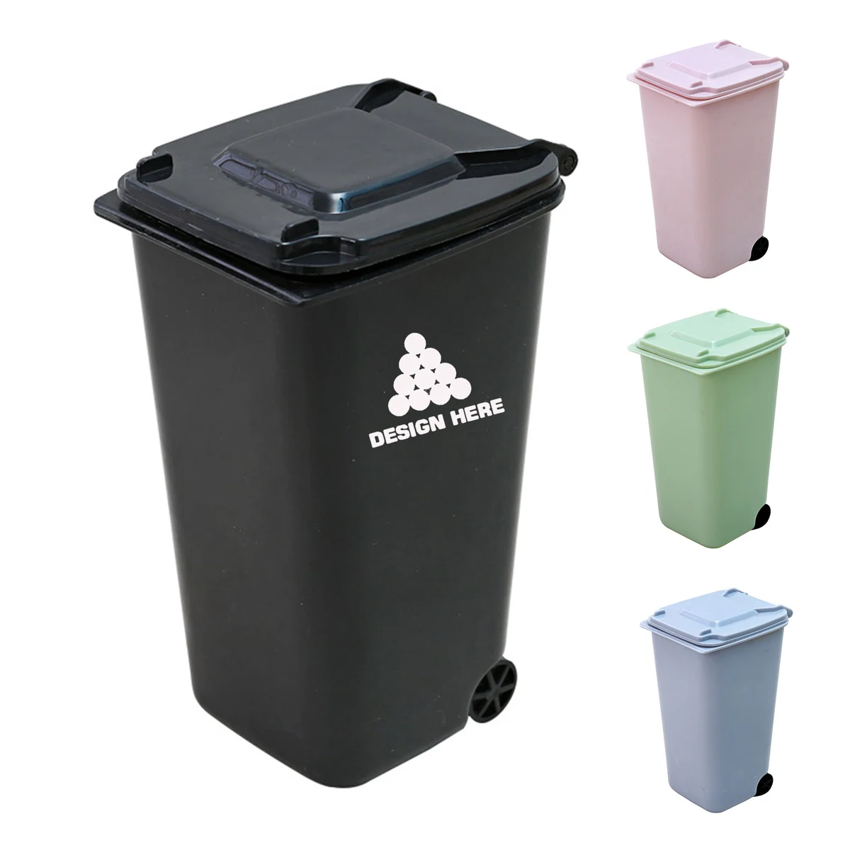 Mini Desk Covered Trash Can 1
