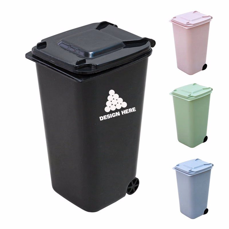 Mini Desk Covered Trash Can