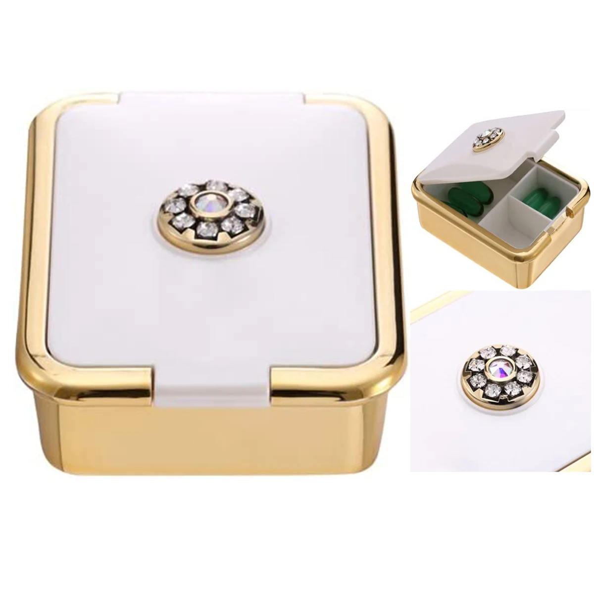 Pill Organizer with Swarovski Crystals 1