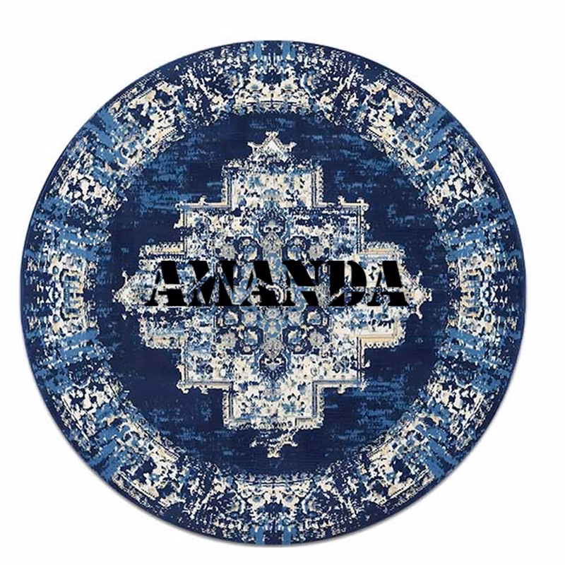 23 inch Crystal Velvet Round Vintage Ethnic Rug