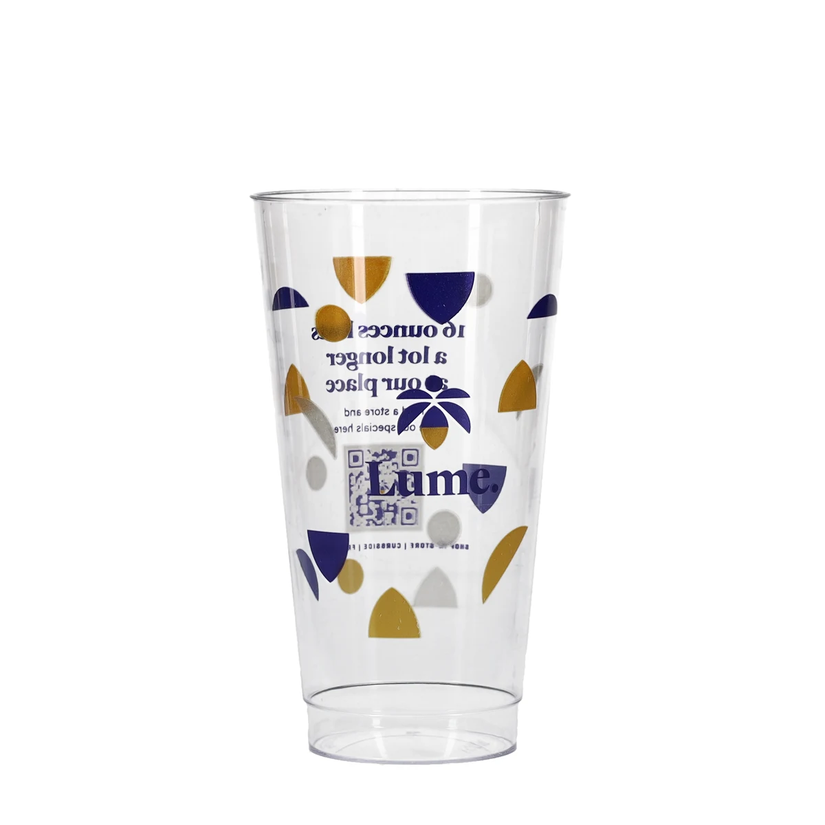 16 oz Hard Plastic Smooth Cup Clear Hi-Speed Print 1