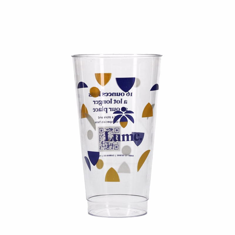 16 oz Hard Plastic Smooth Cup Clear Hi-Speed Print