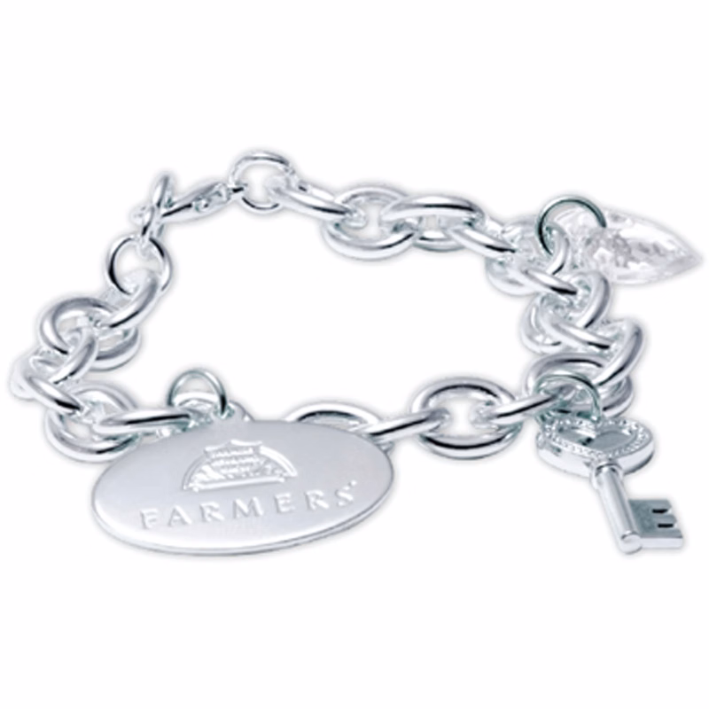 White Silver Charm Bracelet