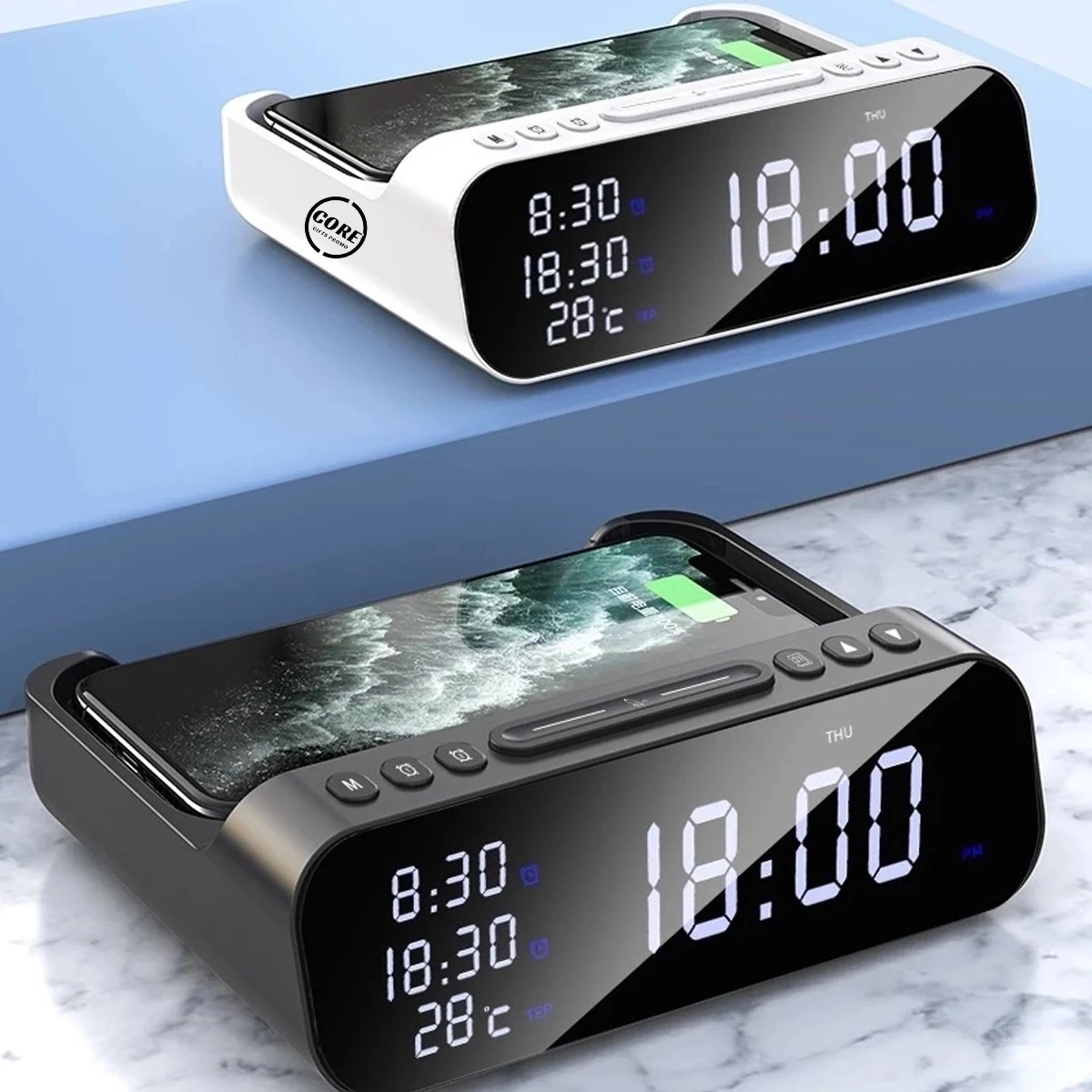 Wireless Charger With Large Led Time Screen & Ararm Clock 1