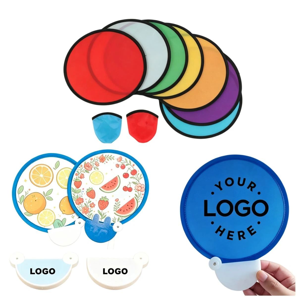 Nylon Folding Fan With Pouch 1