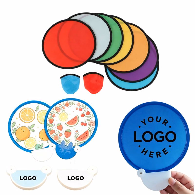 Nylon Folding Fan With Pouch
