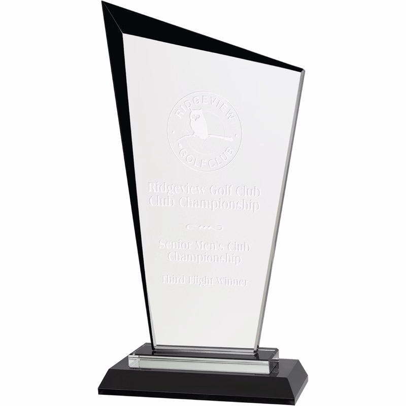 9" Black Razor Glass Award