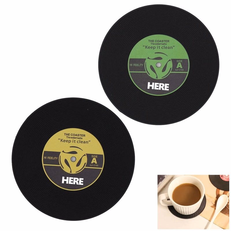 Full Color Vinyl Record Coasters for Drinks