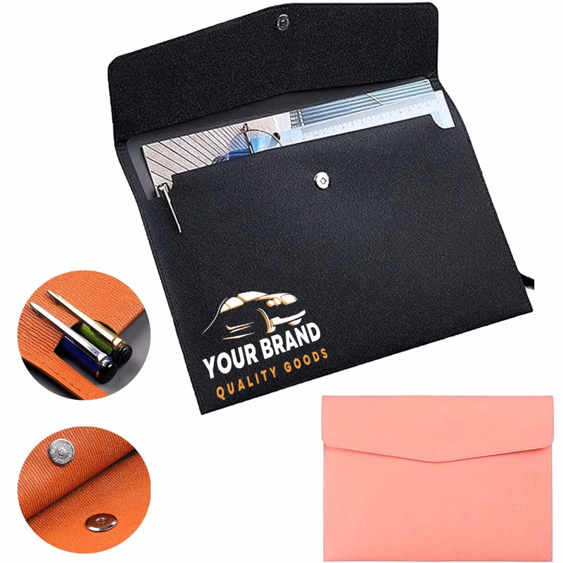 Waterproof Reusable Business File Package With Snap Closure