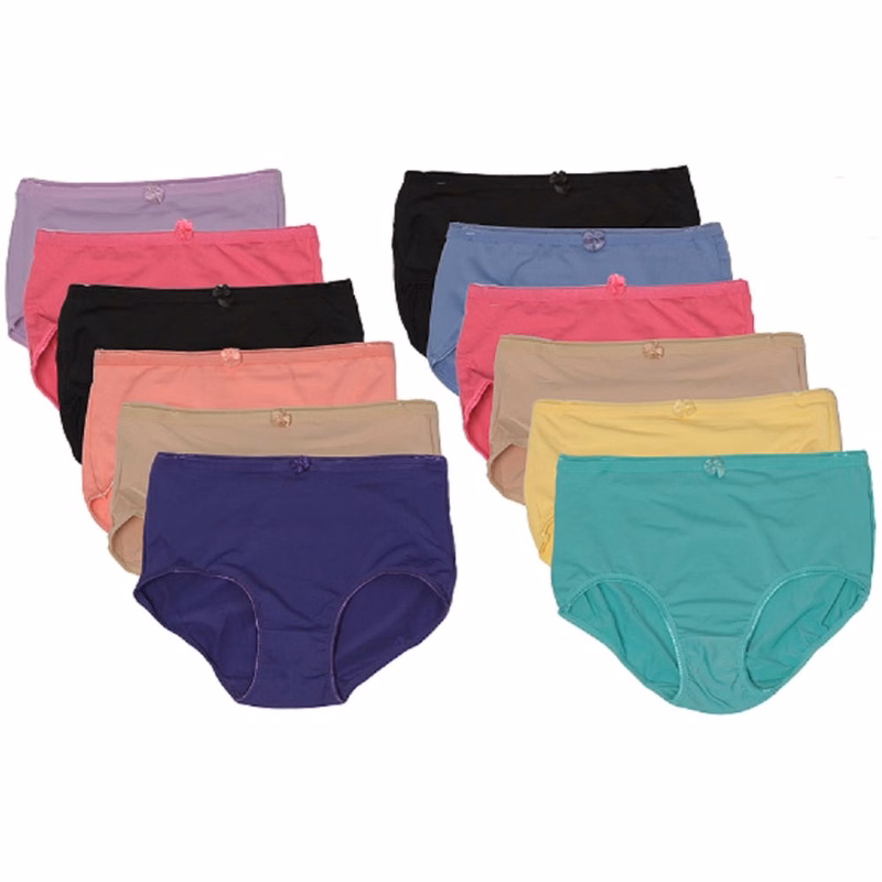 Women's Nylon/Spandex Briefs - Assorted Colors Sizes 11 -14