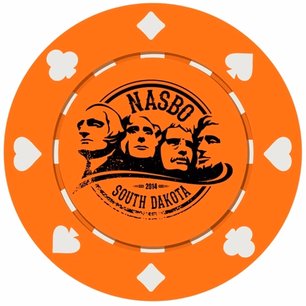 Suited Style Poker Chip with 2 Side Imprint (10 Colors)