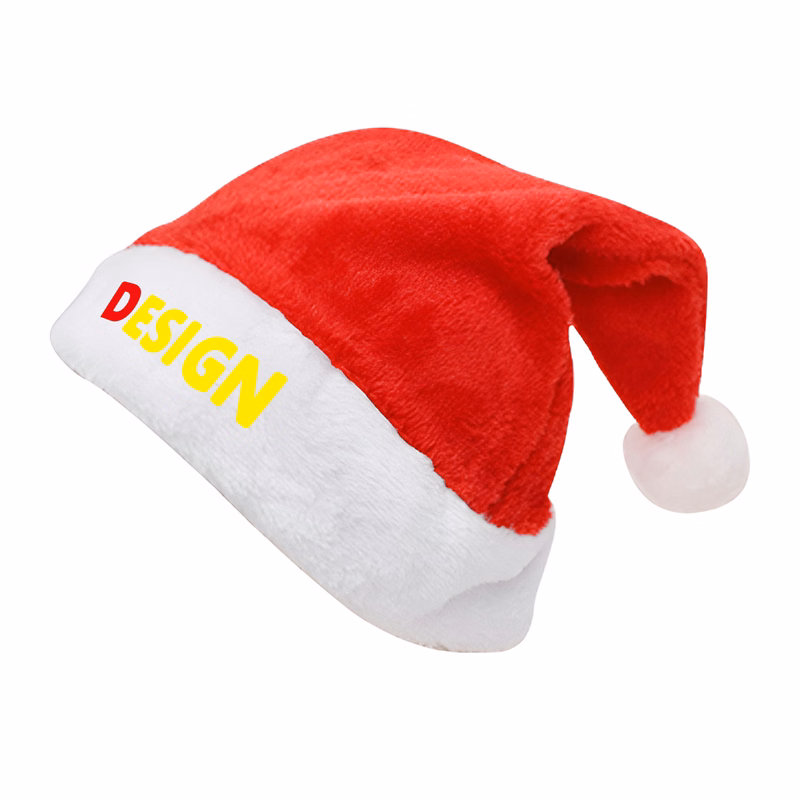 MOQ50 Personalized Deluxe Christmas Plush Hat