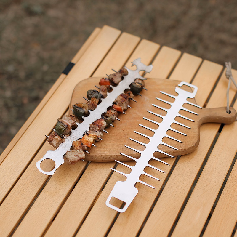 304 Stainless Steel Fish BoneBarbecue Stick BBQ Fork