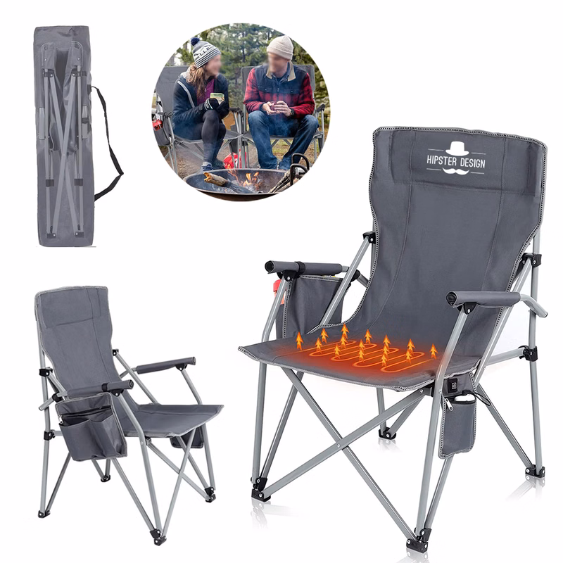 Heated chair with carrying bag