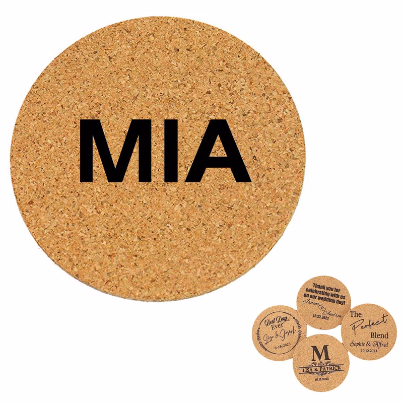 Custom cork circle coasters
