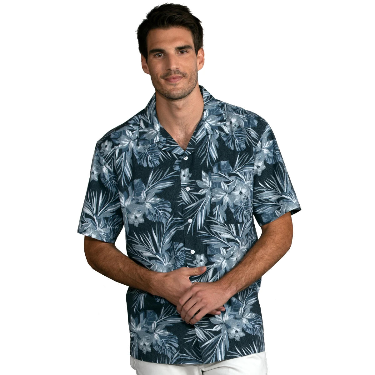 Adult Short-Sleeve Indigo Breeze Camp Shirt 1