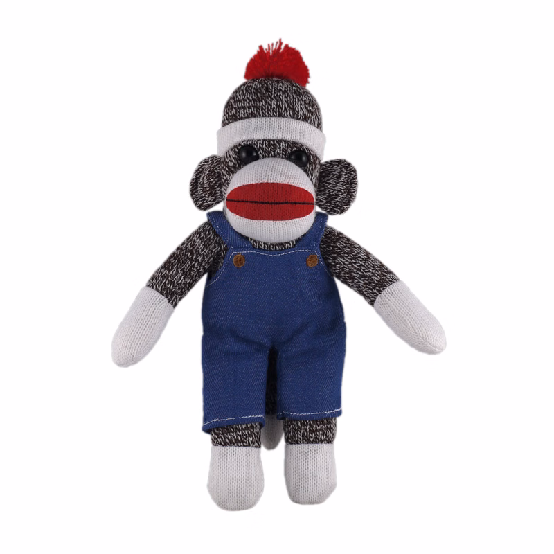 Orginal Sock Monkey (Plush) in denim overall.