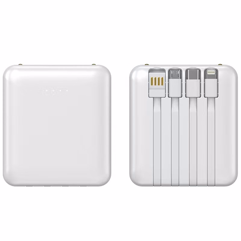 Mini Power Bank with Built-in Cable