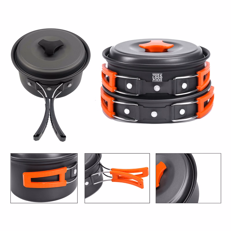 Hiking Outdoors Gear 1-2 People Lightweight Compact Backpacking Camping Cookware Mess Kit