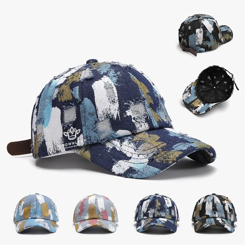Distressed Denim Baseball Cap 1