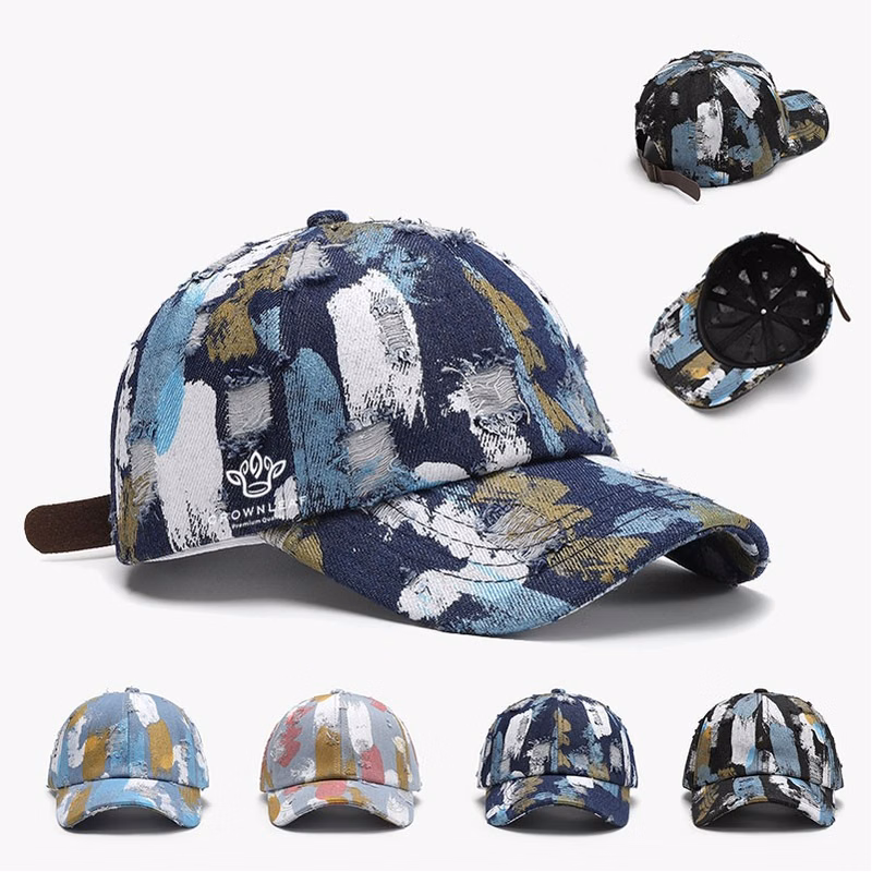 Distressed Denim Baseball Cap