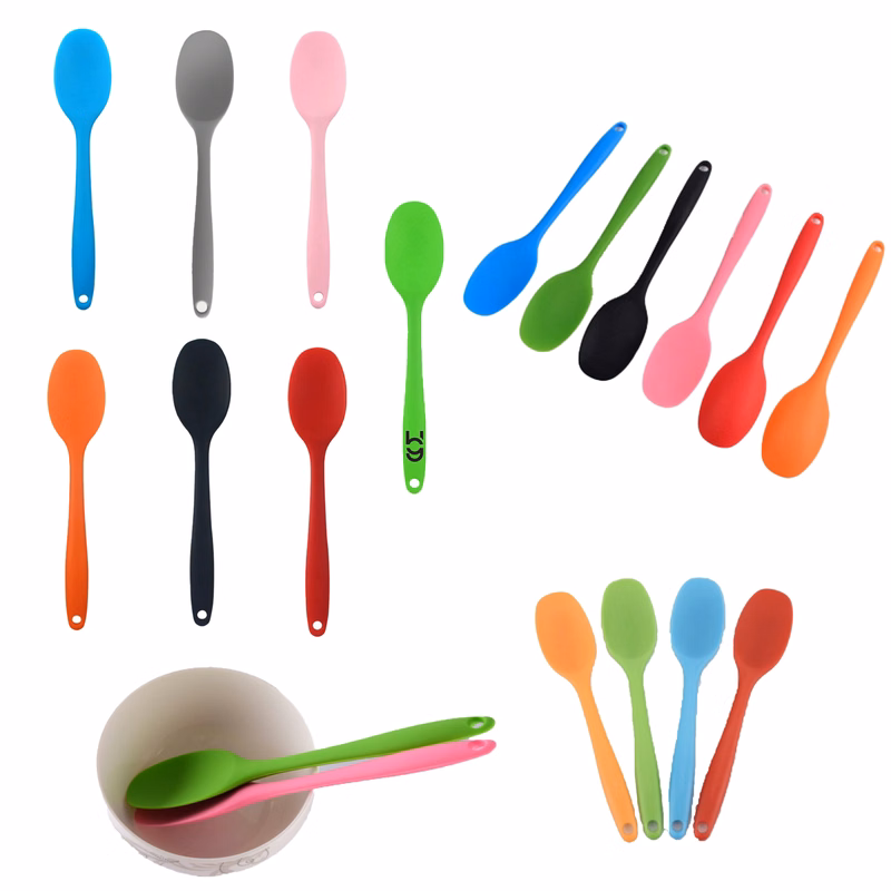Kitchen Silicone Soft-Tip Handle Spoon