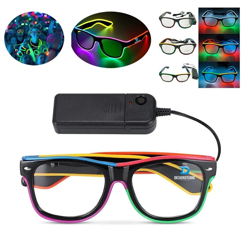 Rave LED Glasses Neon Multi Color Glow in the Dark EDM 1