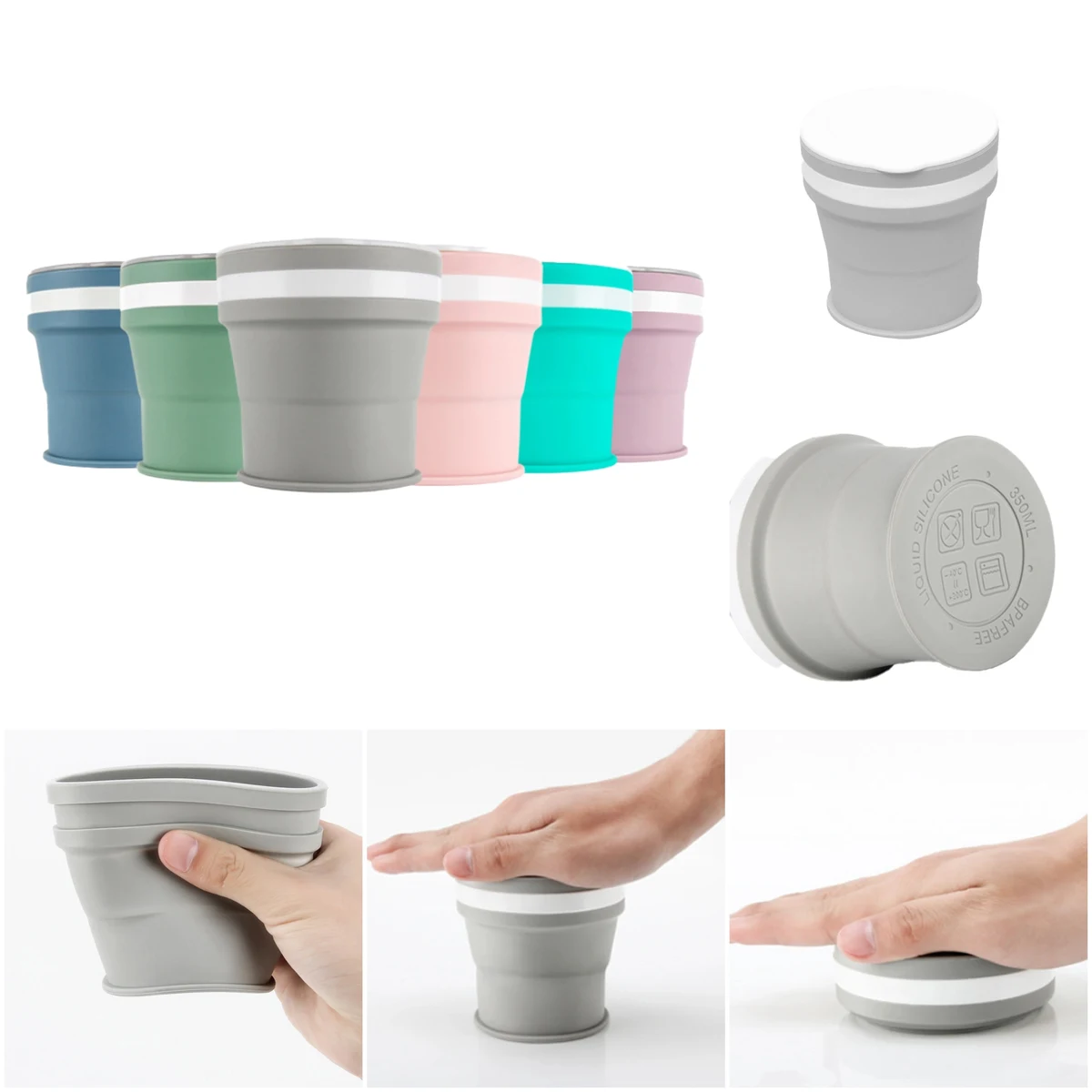 12 oz Silicon Coffee Cup With Lid 1