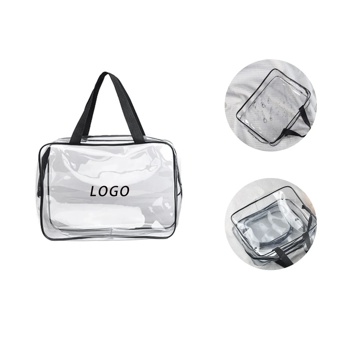 PVC Transparent Cosmetic Bag With Logo For Sport, Gym 1