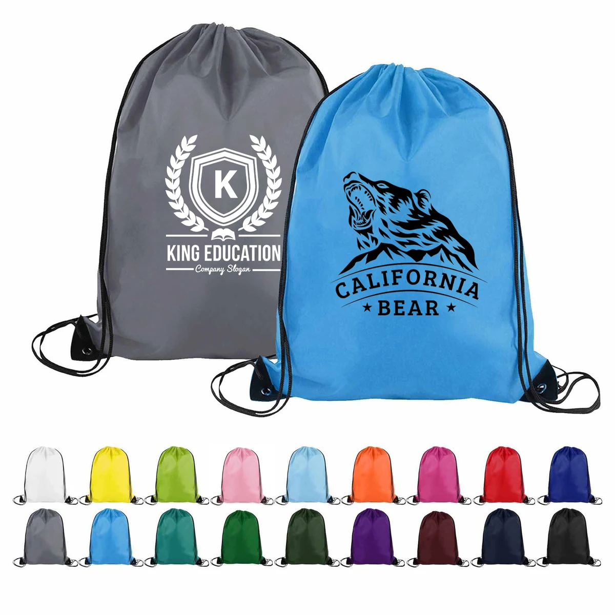 Custom Small Polyester Drawstring Backpack 1