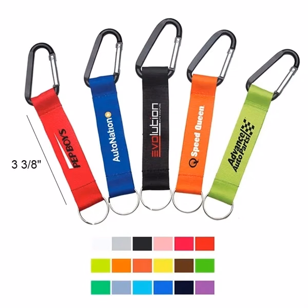 Custom Spring Loaded Aluminum Carabiner Lanyard — 3.5" Tactical Keychain