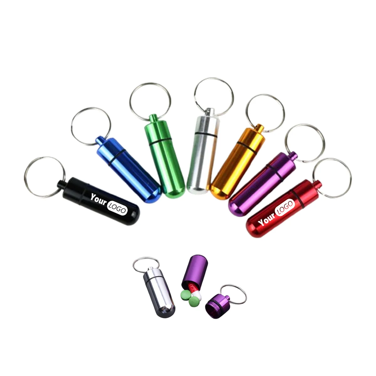 MOQ 100pcs Mini Urgent Medicine Bottle With Keychain 1