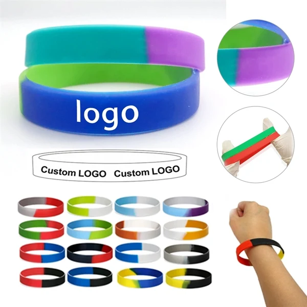 Custom 8 Inch Segmented Multicolor Silicone Bracelet — Awareness & Fundraiser Wristband 1