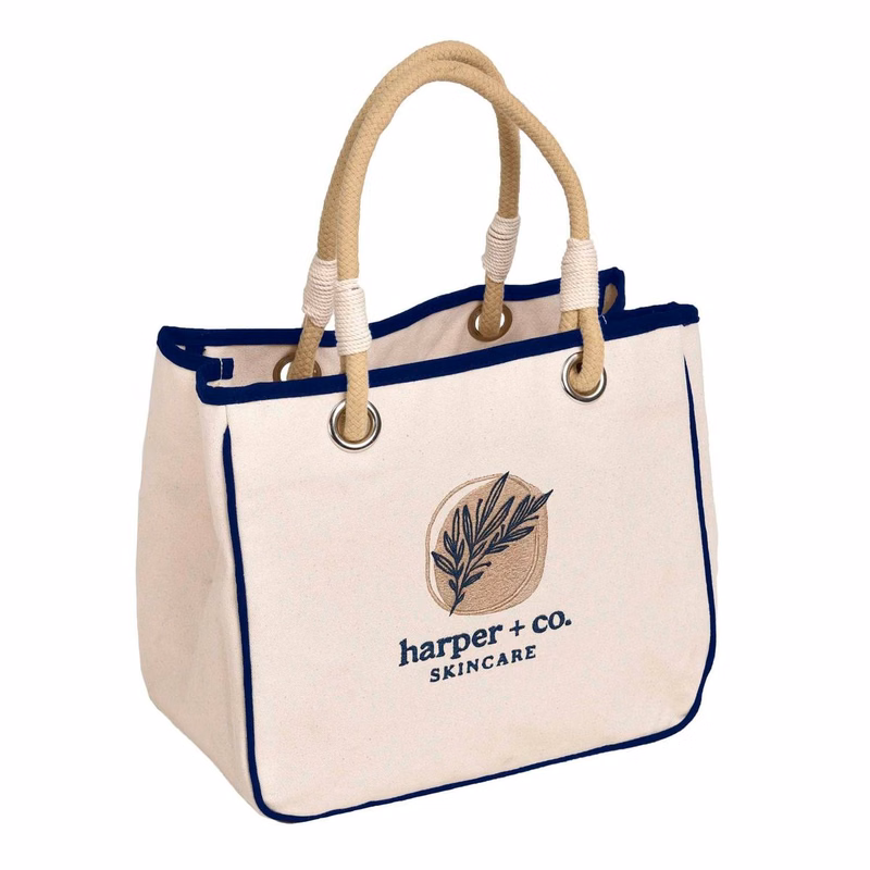 Rope Tote with Embroidery