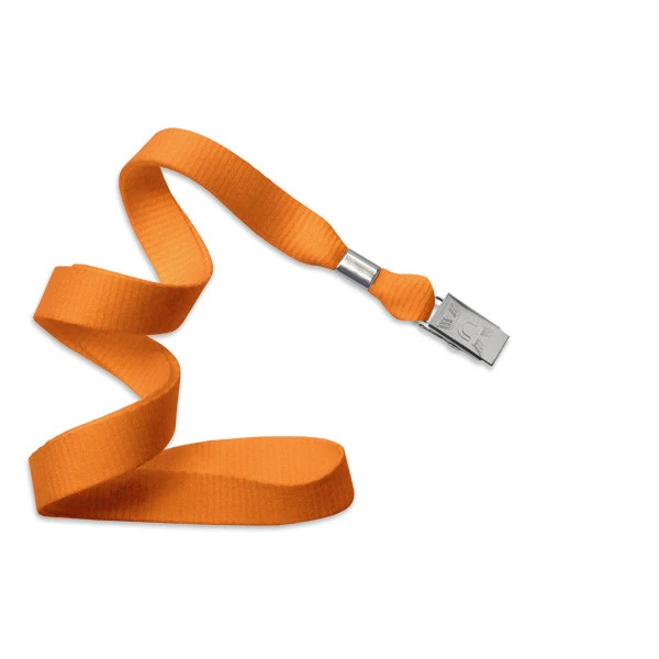5/8" Blank Lanyard w/Bulldog Clip (Orange) 1