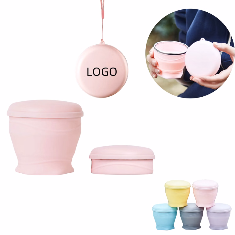 6oz Pocket Folding Water Cup Retractable Silicone Mug