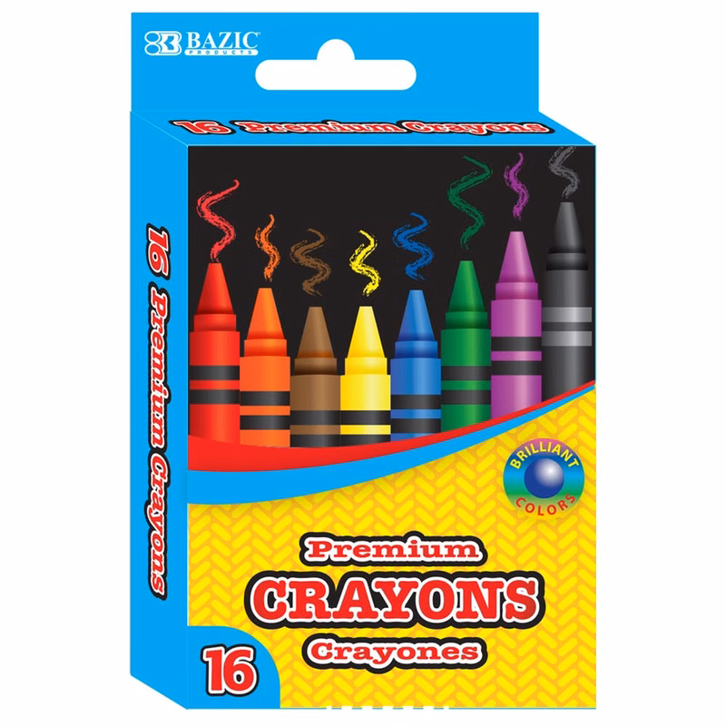 Crayons - 16 Count Assorted Colors