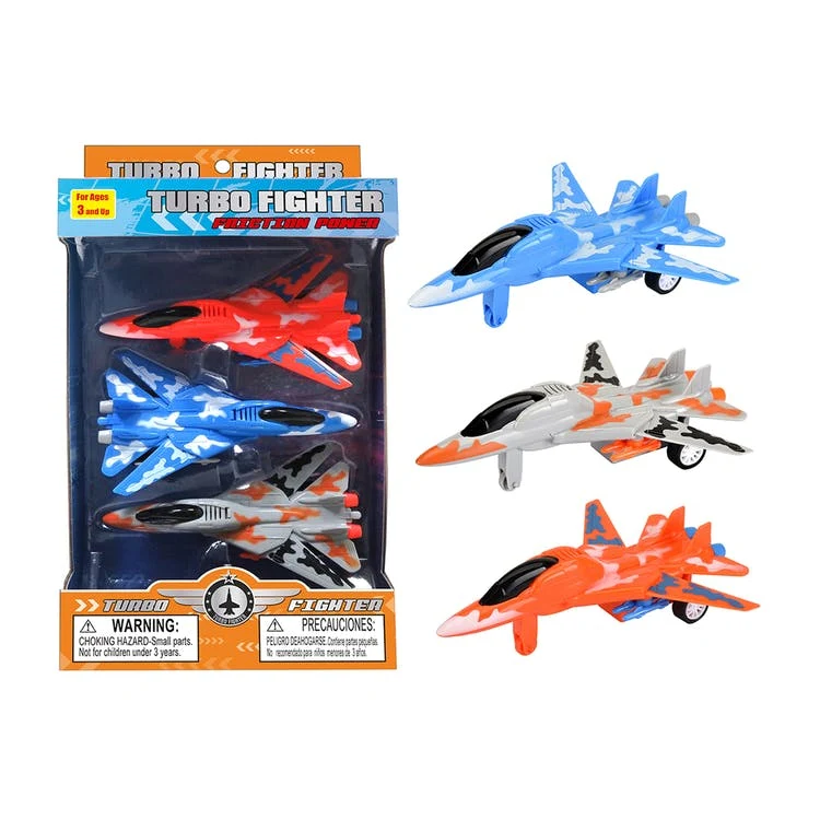 Turbo Fighter Jet Sets - Assorted Colors 6" Friction Power 1
