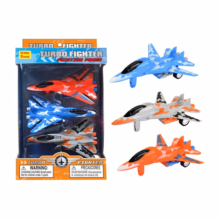 Turbo Fighter Jet Sets - Assorted Colors 6" Friction Power