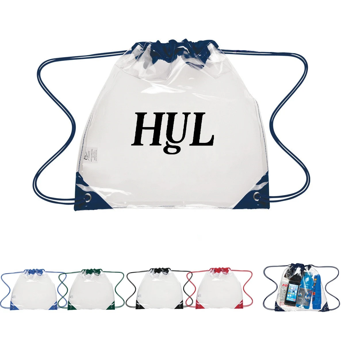 Touchdown Clear Drawstring Backpack 1