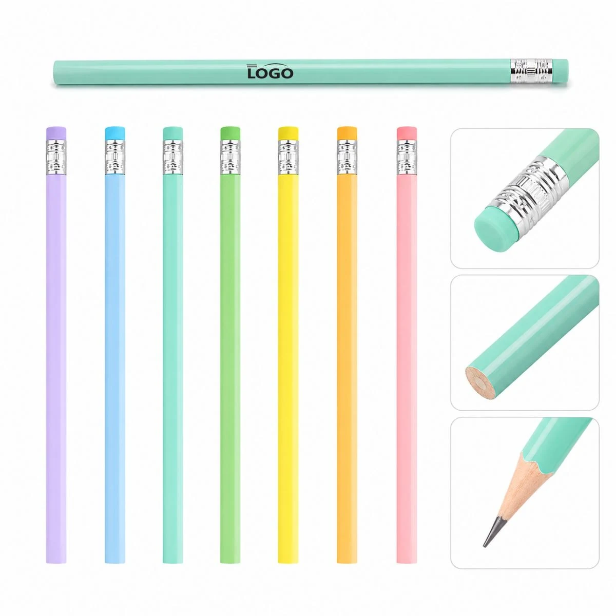 Macaron Triangular Wooden Pencil With Eraser 1