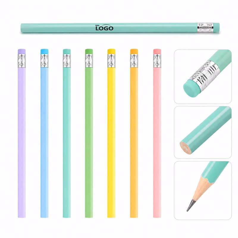 Macaron Triangular Wooden Pencil With Eraser