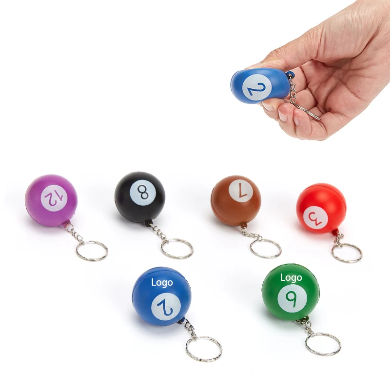 2 in 1 Billiard Ball Keychain and Stress Reliever 1