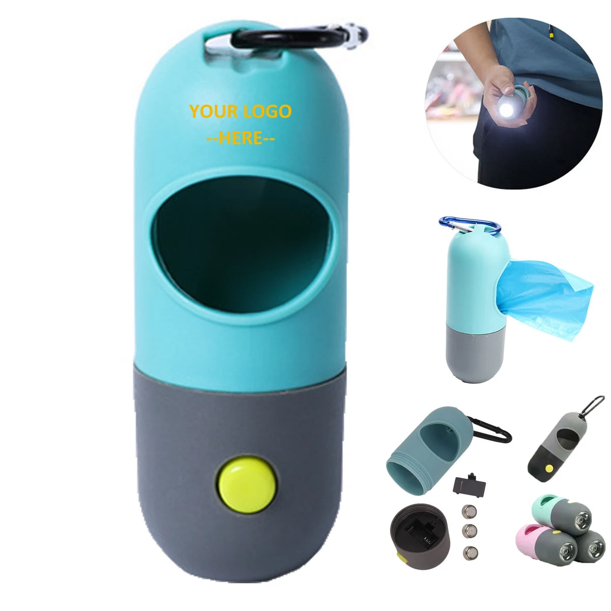 LED Flashlight Poop Bags Holder 1