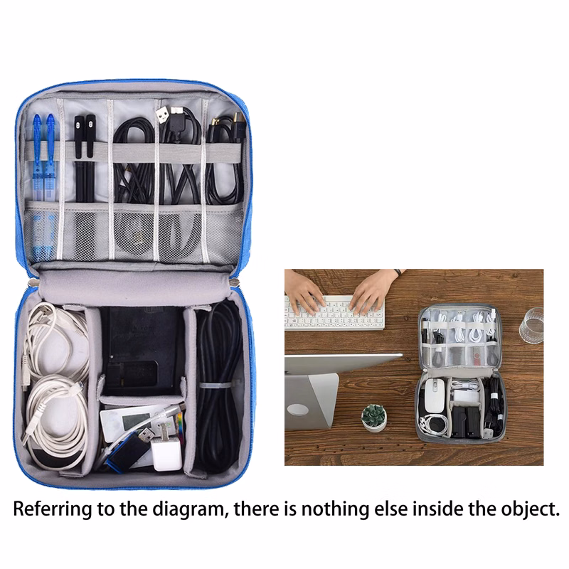 Multi-Function Portable Travel Phone Charger Data Cable Storage Bag