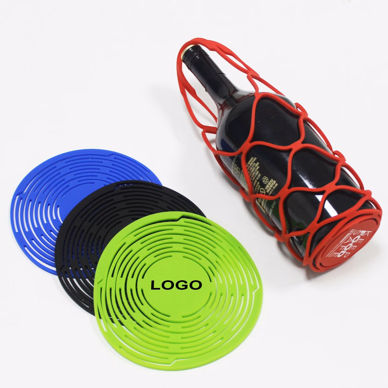 Versatile silicone wine bottle carrier
