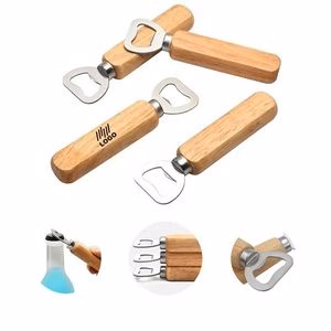 Rubber Wood Handle Bottle Opener